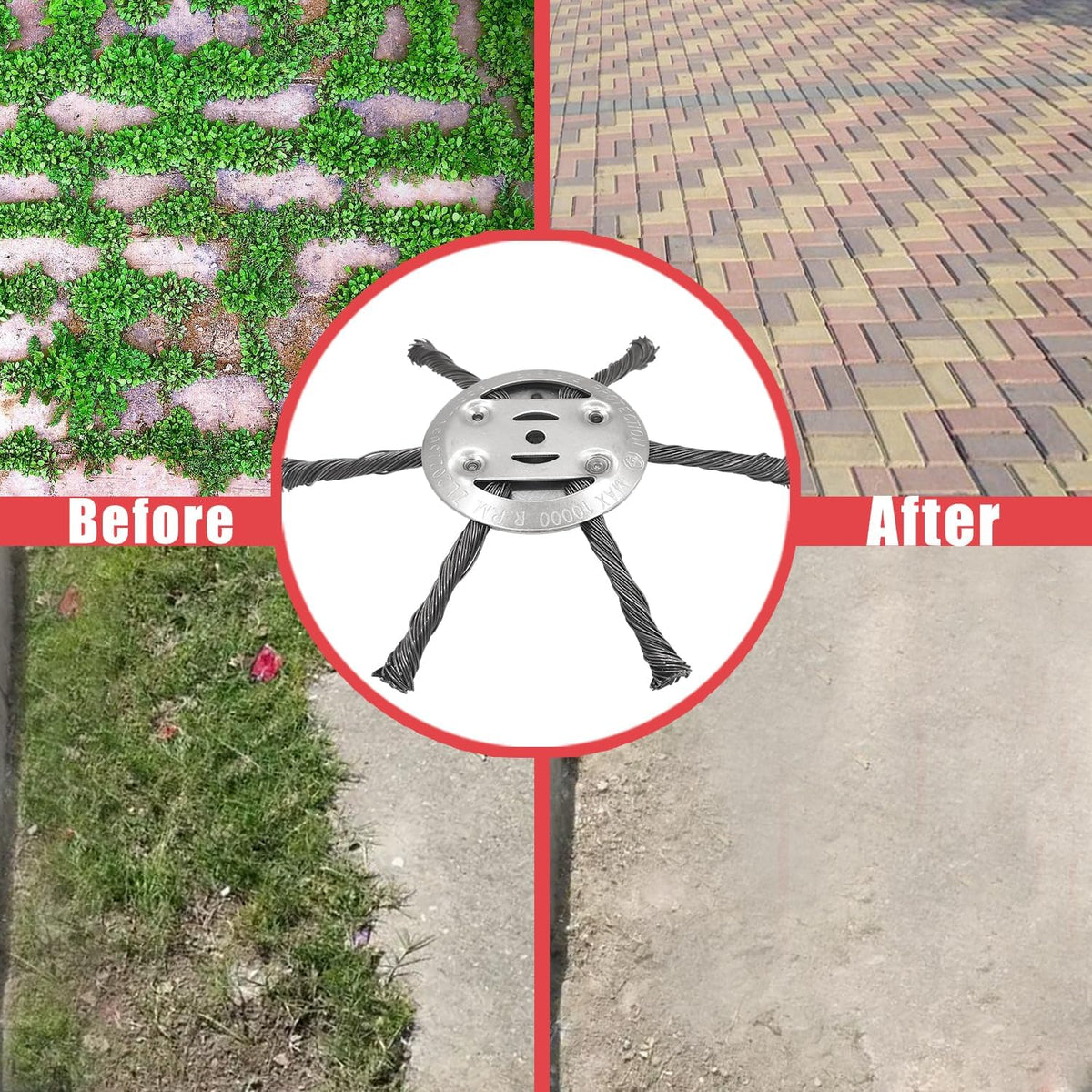 🌿 Steel Wire Weeding Head – Clean Driveways, Paver Gaps & Garden Edges with Less Hassle