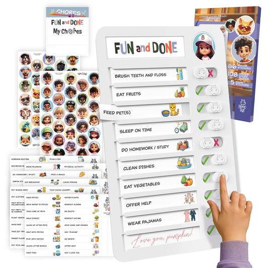 ✨Magnetic Kids Daily Routine Chore Chart, Visual Task Board with Stickers & Icons, Autism & ADHD Kids Routine Tool
