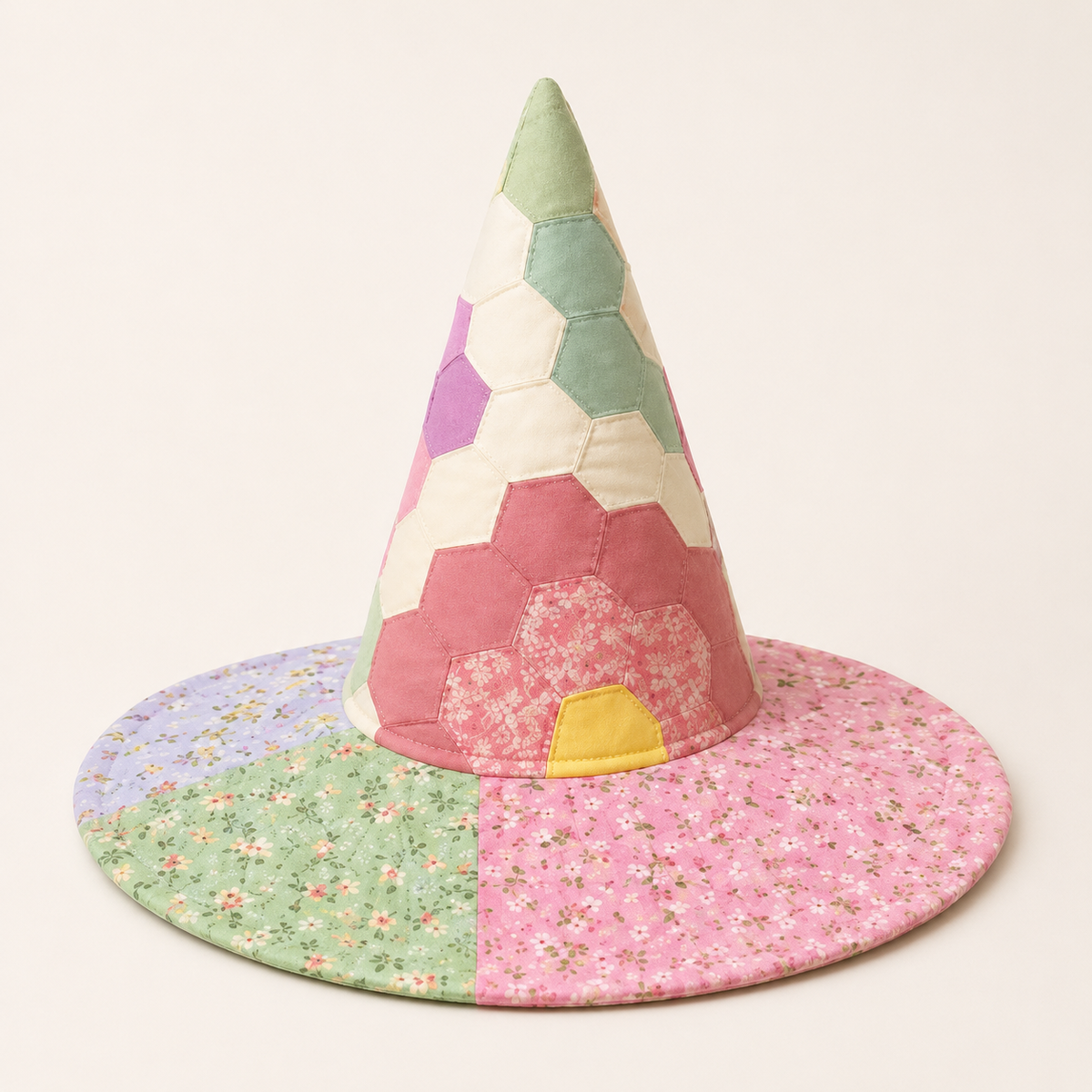 Quilted Patchwork Witch Hat – Choose Your Magical Pattern ✨