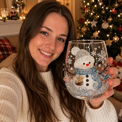 🎅✨Magical Christmas 3D Glass Cup Collection – Santa, Reindeer, Snowman & Christmas Tree
