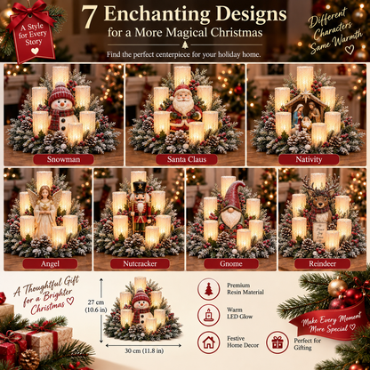 🌲Lighted Christmas Centerpiece — 7 Styles, Candle-Style Holiday Decor