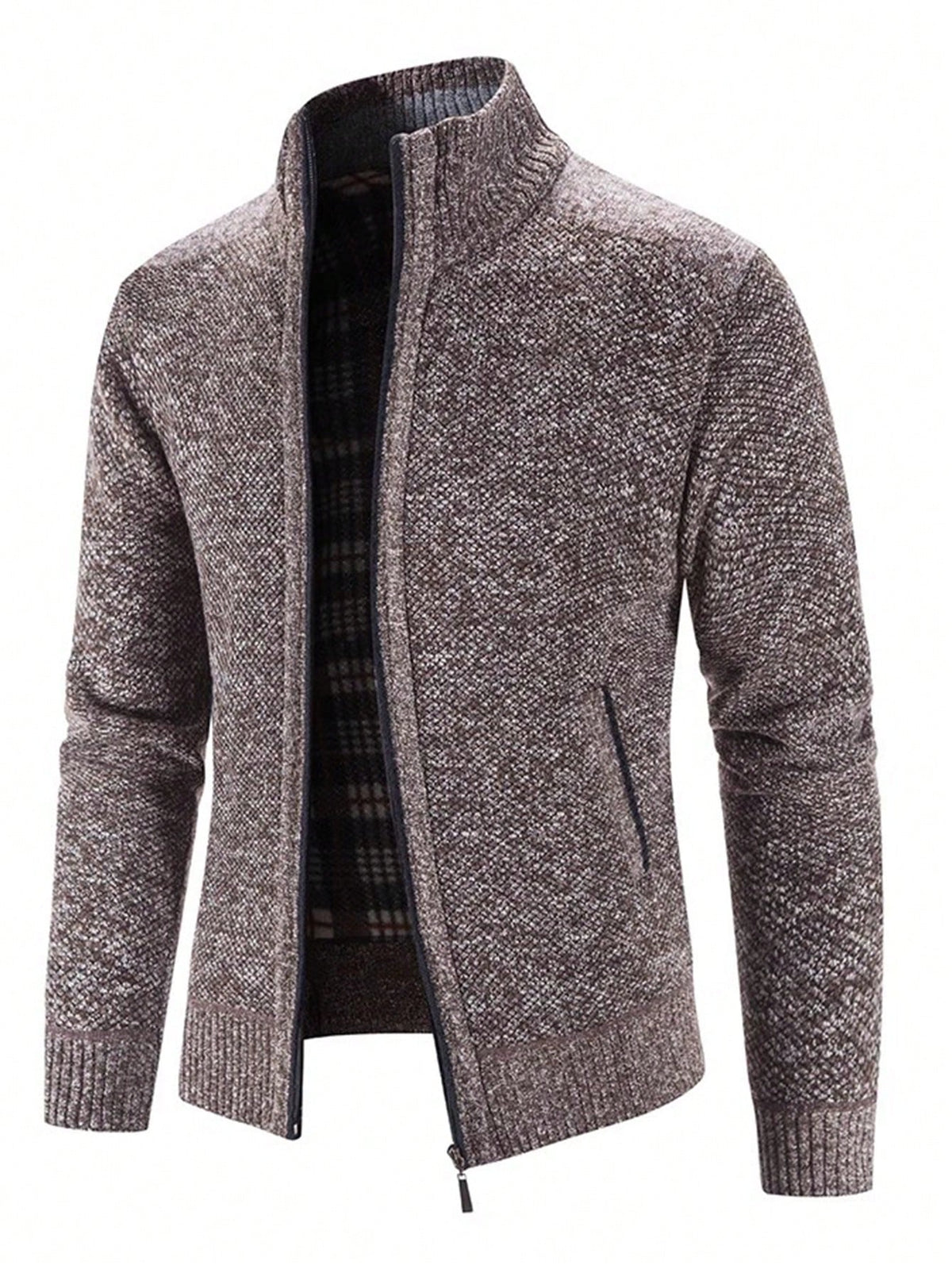 Men Zip Up Thermal Cardigan