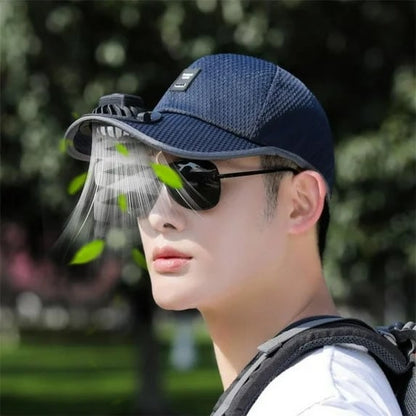 ☀️ Solar Fan Hat with USB Charging – Hands-Free Airflow for Hot Outdoor Days