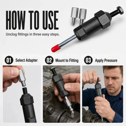 🚜 HEAVY EQUIPMENT ESSENTIAL | ✨Grease Fitting Cleaner Tool – High-Pressure Unclogging Tool for Excavators, Tractors & Trucks