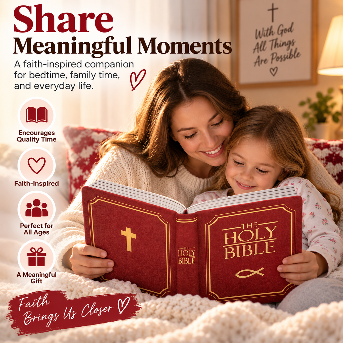 📖 Faith-Inspired Bible Pillow – Soft Book-Shaped Cushion for Home & Gifting