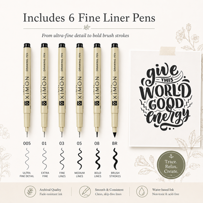 📚Ink Tracing Book — Therapeutic Reverse Coloring for Beginners