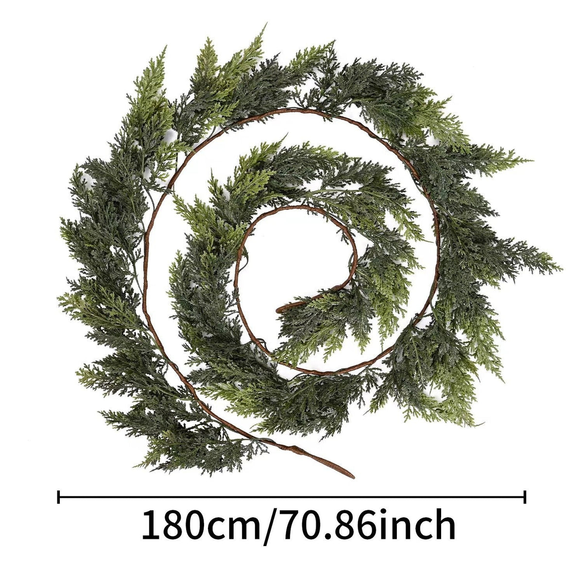 🎄Artificial Cedar Garland — 180cm Lush Greenery for Holiday Decorating