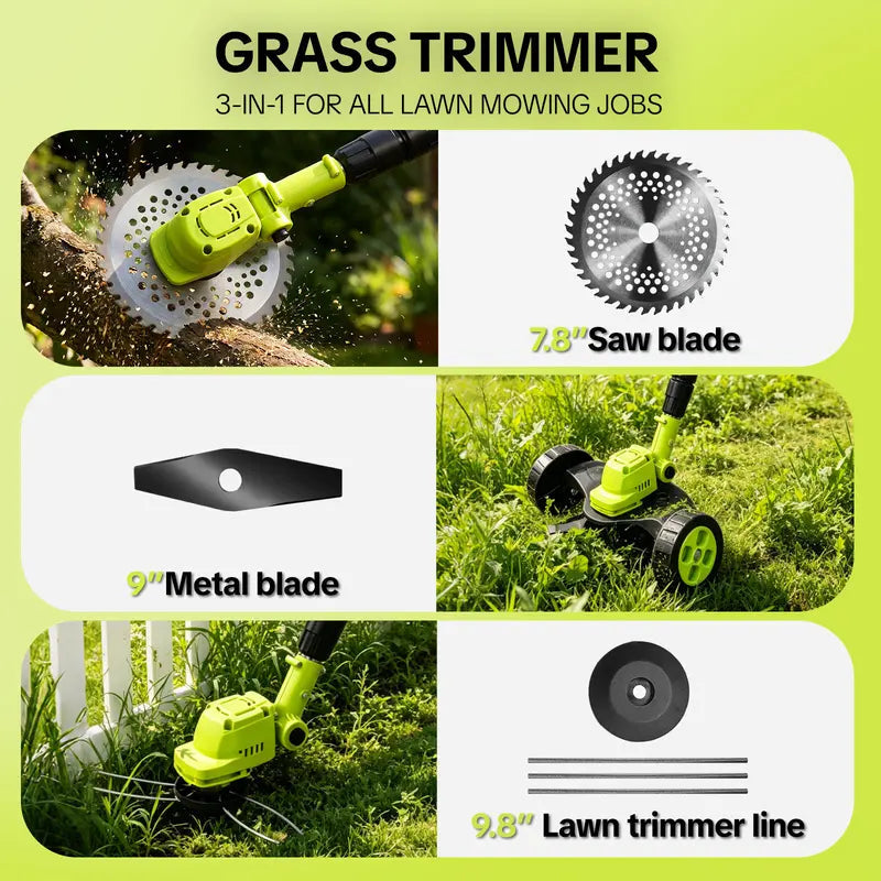🌿🔥2026 Hot Sale 21V Cordless 3-in-1 Grass Trimmer, Edger & Mini Mower