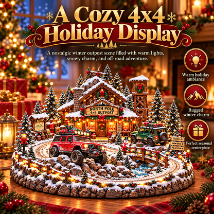 🚗🎄 Christmas Classic Gas Station Village™ – Lighted Vintage American Gas Station with Classic Cars