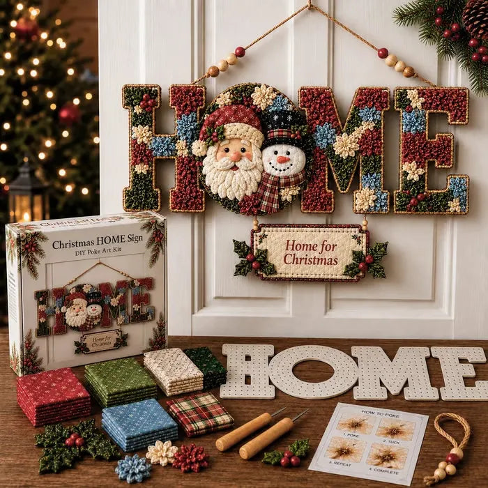 ✨ DIY Fabric Poke Art HOME Sign Kit — 5 Themed Styles, No-Sew Craft