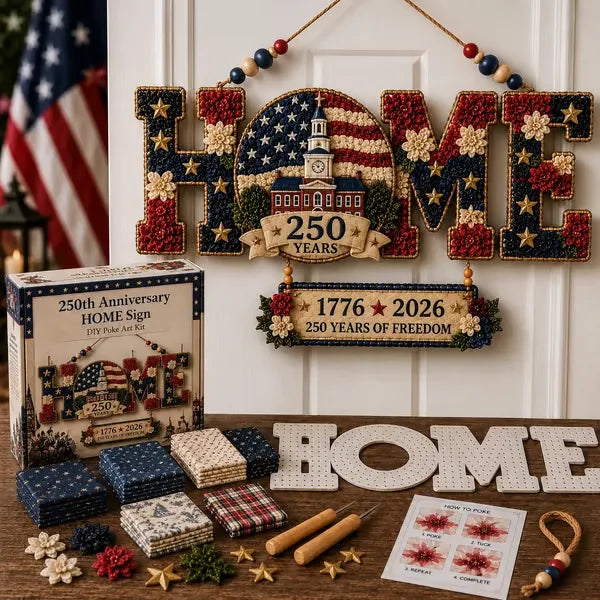 ✨ DIY Fabric Poke Art HOME Sign Kit — 5 Themed Styles, No-Sew Craft