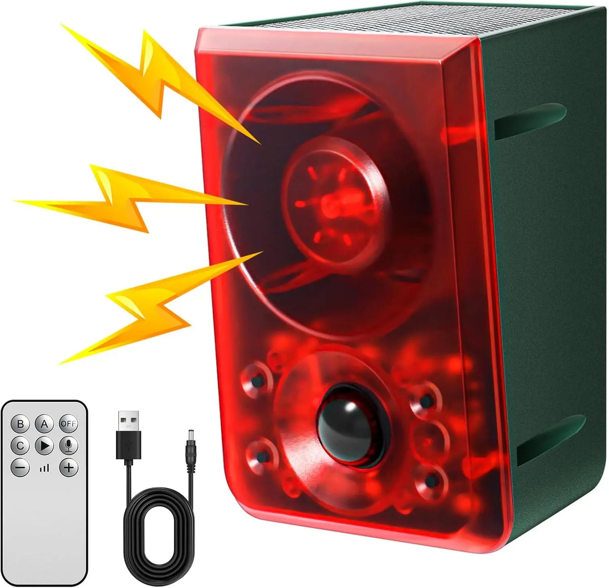 🔊 Solar Motion Sensor Animal Deterrent Alarm – 3 Modes + Custom Sound