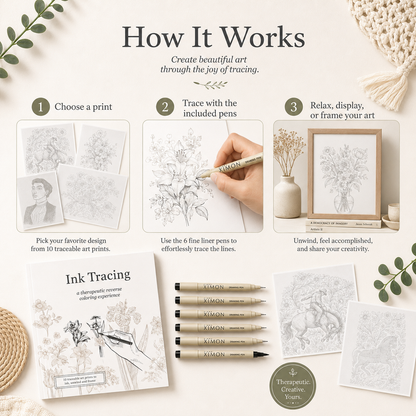 📚Ink Tracing Book — Therapeutic Reverse Coloring for Beginners