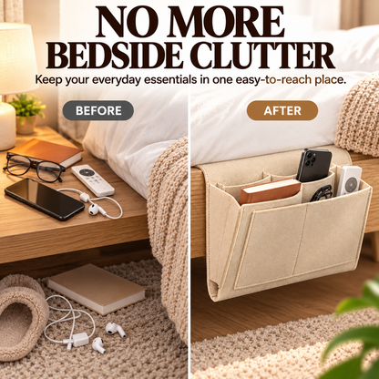 Bedside Hanging Organizer — Multi-Pocket Storage for Bed & Sofa