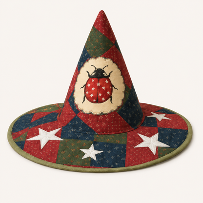 🧙‍♀️Quilted Patchwork Witch Hat – 🎁Choose Your Magical Pattern