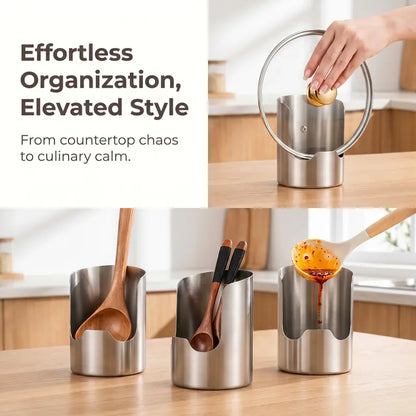 ✨Thickened Stainless Steel Utensil Organizer, Rust Resistant Easy to Clean