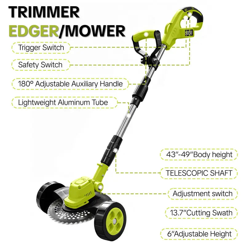 🌿🔥2026 Hot Sale 21V Cordless 3-in-1 Grass Trimmer, Edger & Mini Mower