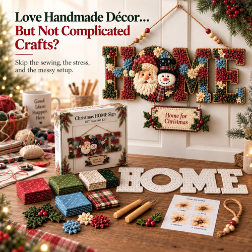 ✨ DIY Fabric Poke Art HOME Sign Kit — 5 Themed Styles, No-Sew Craft