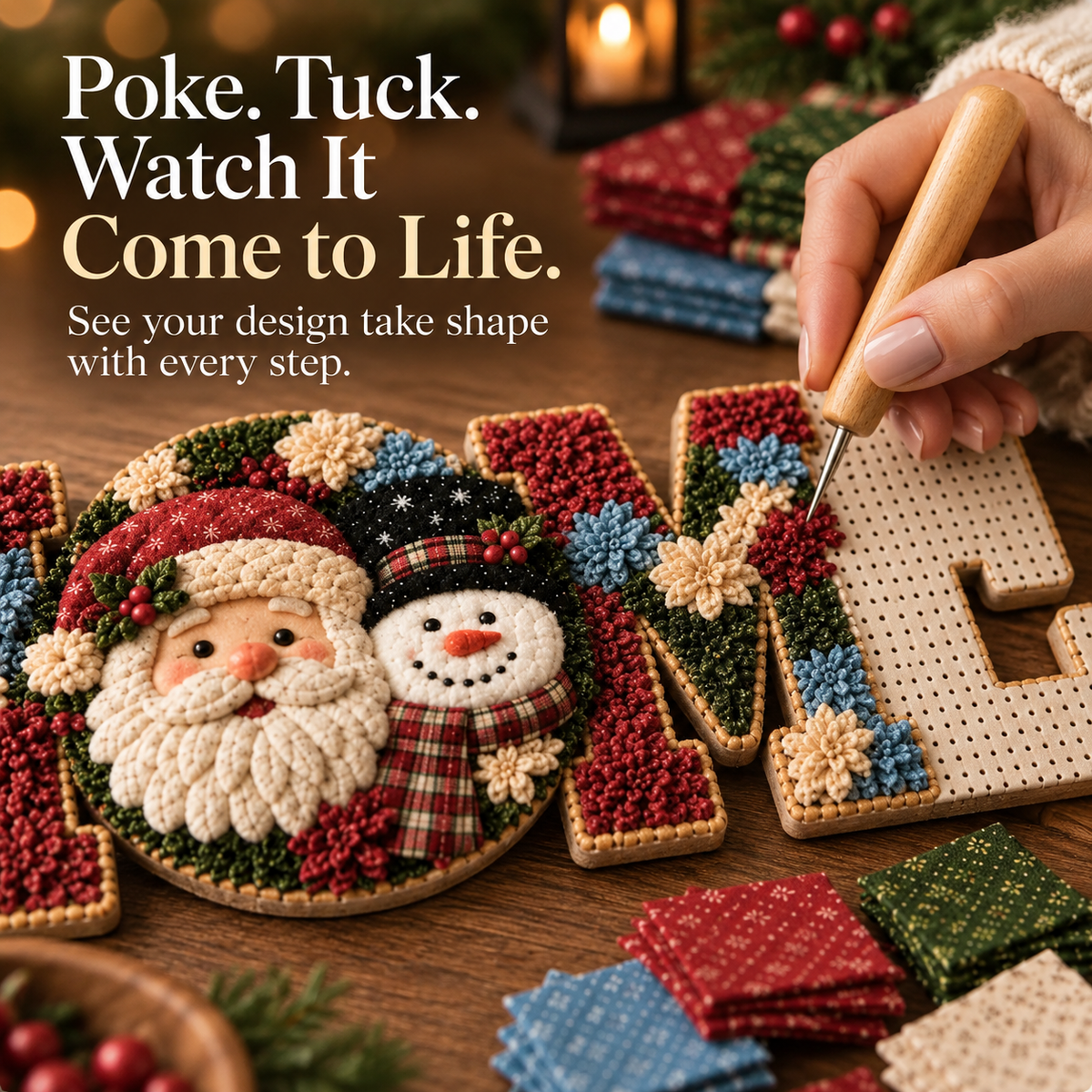 ✨ DIY Fabric Poke Art HOME Sign Kit — 5 Themed Styles, No-Sew Craft