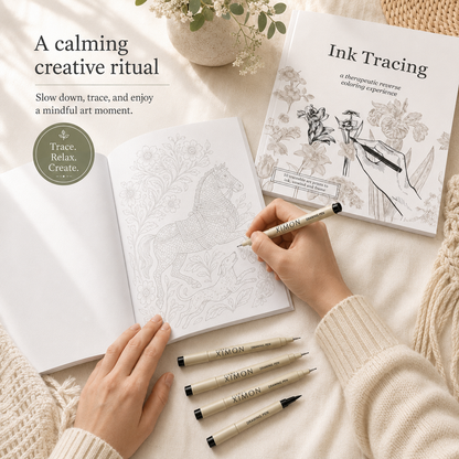 📚Ink Tracing Book — Therapeutic Reverse Coloring for Beginners