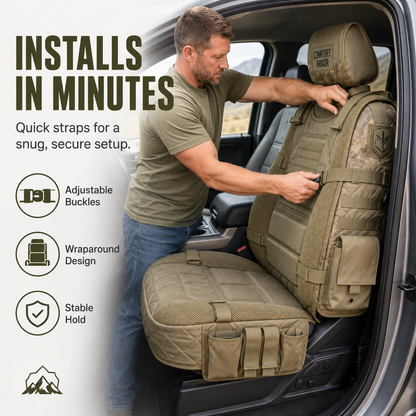🚗 MOLLE Car Seat Organizer – Tactical Storage & Seat Back Protection
