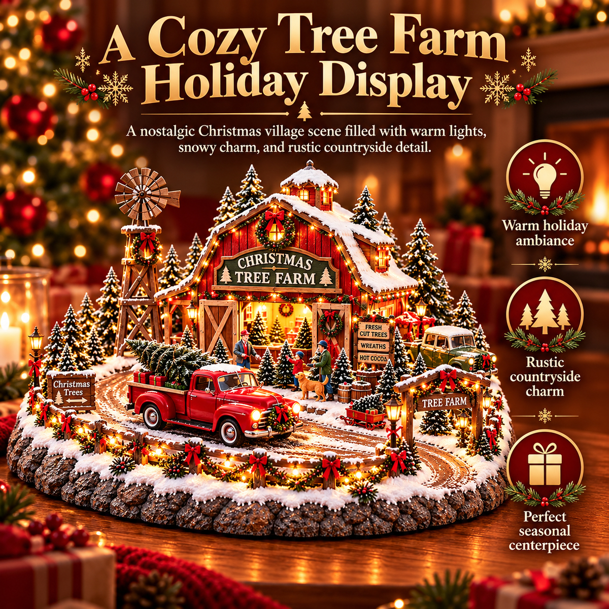 🚗🎄 Christmas Classic Gas Station Village™ – Lighted Vintage American Gas Station with Classic Cars