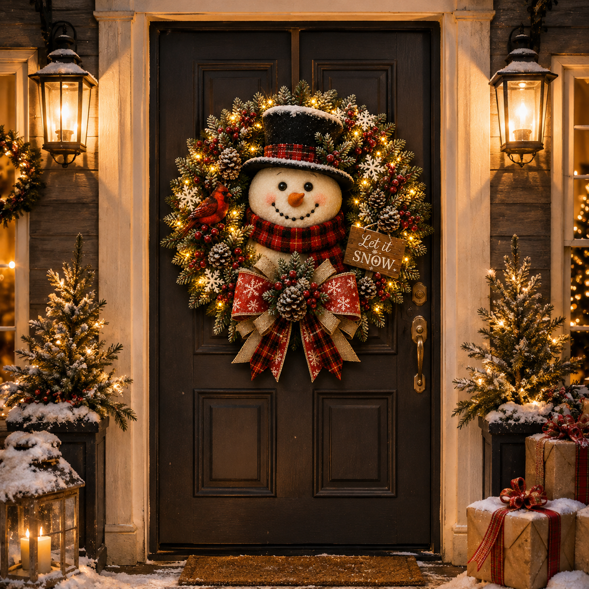 🔥Hot Sale 49% OFF -⛄ Snowman Glow Christmas Wreath