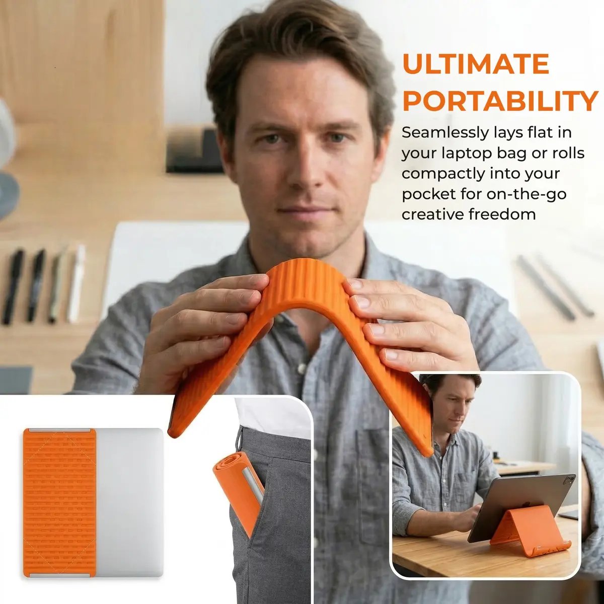 📱 Flexible 3-in-1 Device Stand – Shape It for Phones, Tablets & Laptops