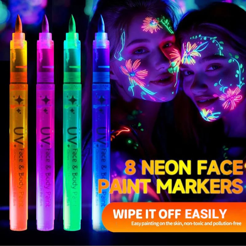 📢📢HOT SALE !!!✨UV Glow Face and Body Paint Markers Set