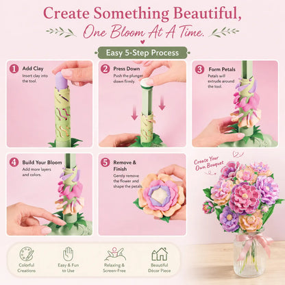 🌹DIY Blooming Flower Bouquet Kit — Create Handmade Flowers & Display Them