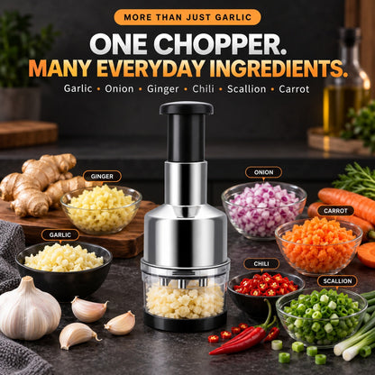 🥣Chop Garlic Faster – Press-Down Manual Food Chopper