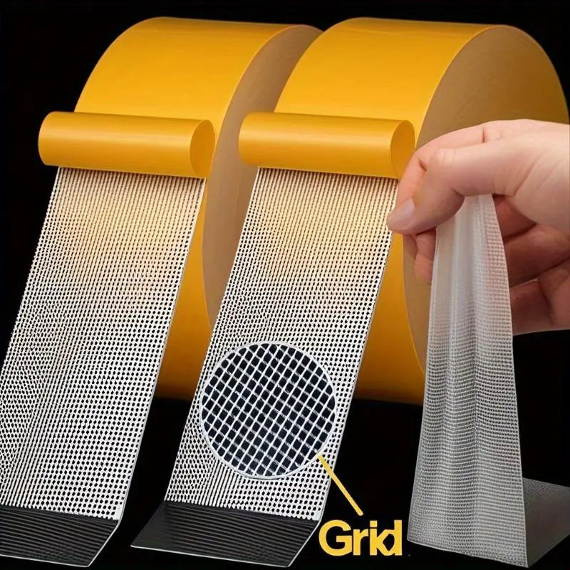 🔥 Heavy-Duty Double-Sided Grid Tape – Strong Hold , Easy Tear & Clean Removal