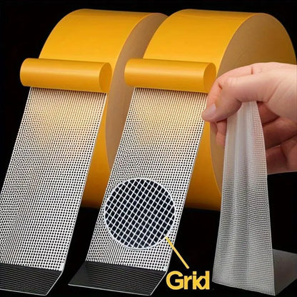 🔥 Heavy-Duty Double-Sided Grid Tape – Strong Hold , Easy Tear & Clean Removal