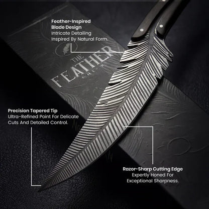 🪶 260g Feather-Inspired Curved Kitchen Knife – Full-Tang Rosewood Handle