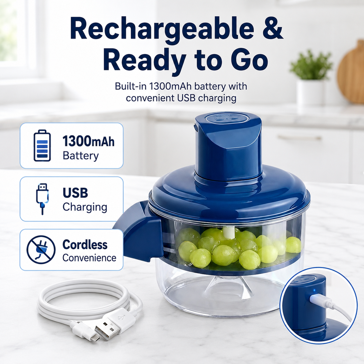 ⚡Electric Fruit & Vegetable Peeler - 50W 5-Blade Rechargeable Kitchen Tool
