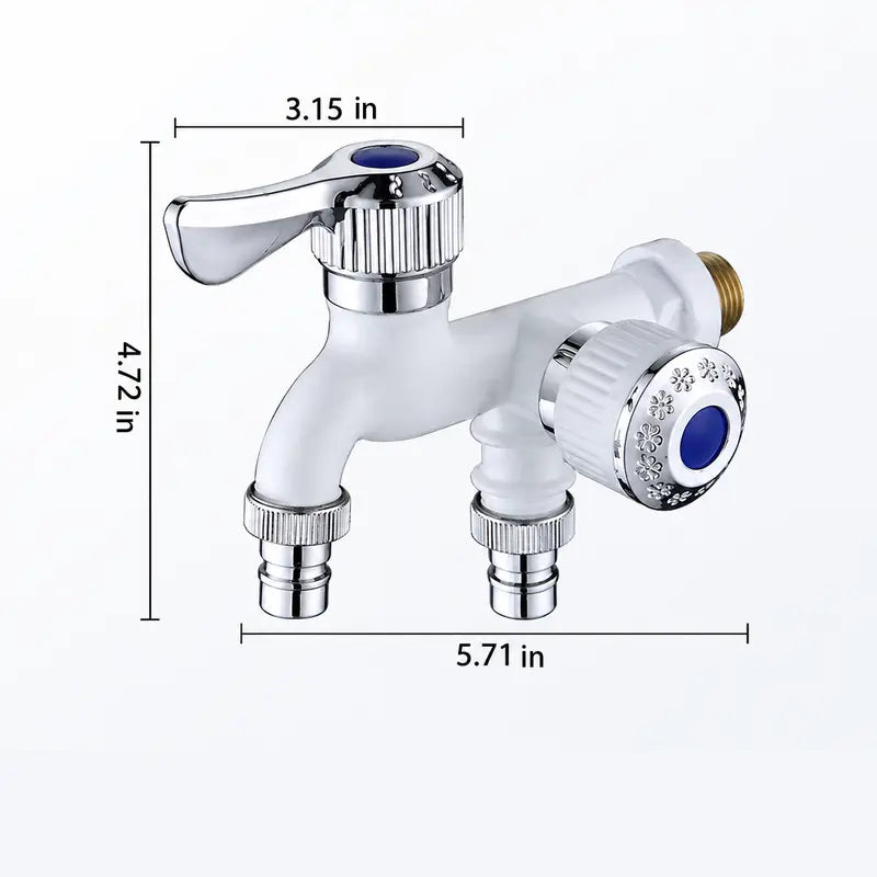 💧 Dual-Outlet Faucet – Two Water Lines, No More Hose Switching