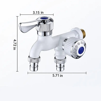 💧 Dual-Outlet Faucet – Two Water Lines, No More Hose Switching