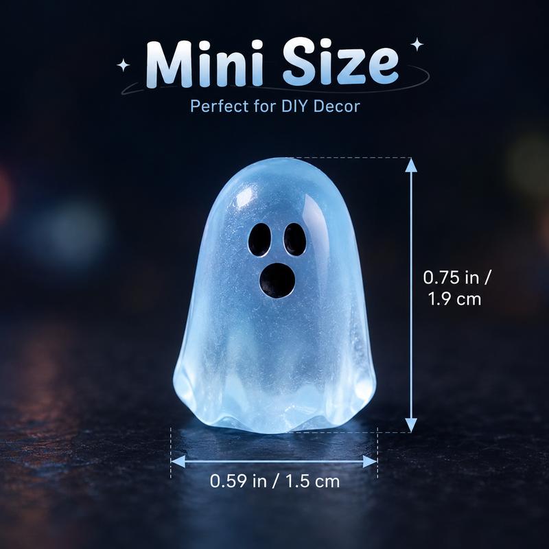 👻Glow-in-the-Dark Ghost Beads | Cute Resin Halloween Decor