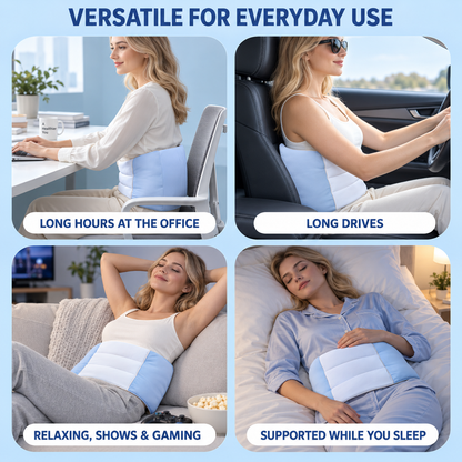 3-Zone Lumbar Support Pillow – Comfort That Adjusts With You.Remove, reposition and adjust the inner cushions for the way you sit, rest or sleep.