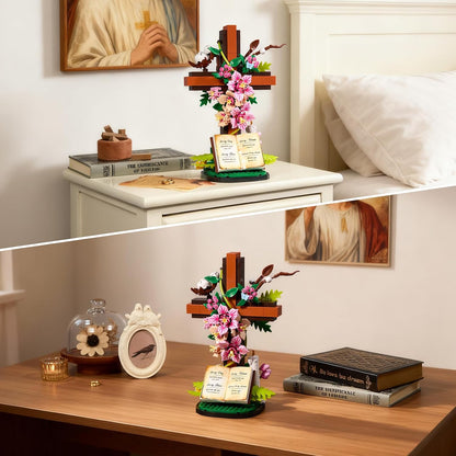 🌸✝️Jesus Cross Flower Building Set🎁
