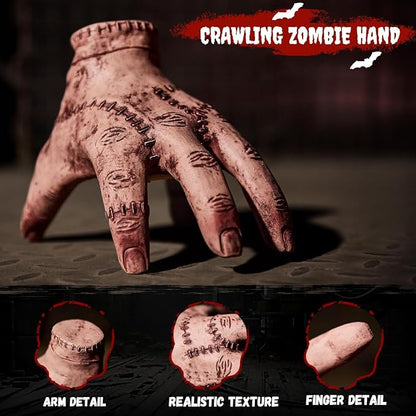 🎃Crawling Severed Hand Prop – Moving Halloween Horror with Creepy Sound👻