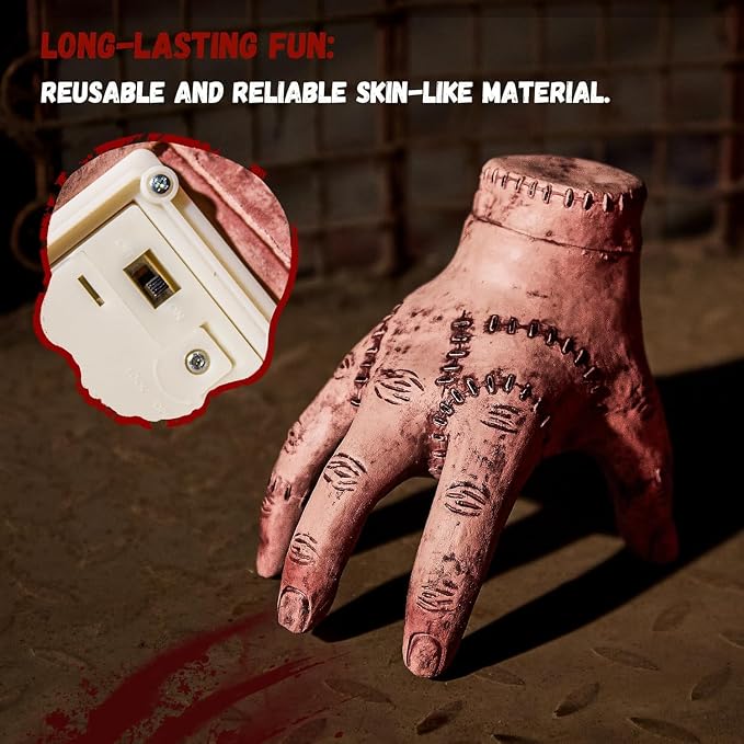 🎃Crawling Severed Hand Prop – Moving Halloween Horror with Creepy Sound👻