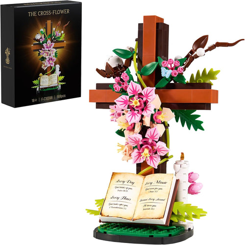 🌸✝️Jesus Cross Flower Building Set🎁