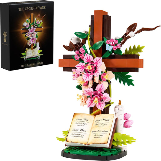 🌸✝️Jesus Cross Flower Building Set🎁
