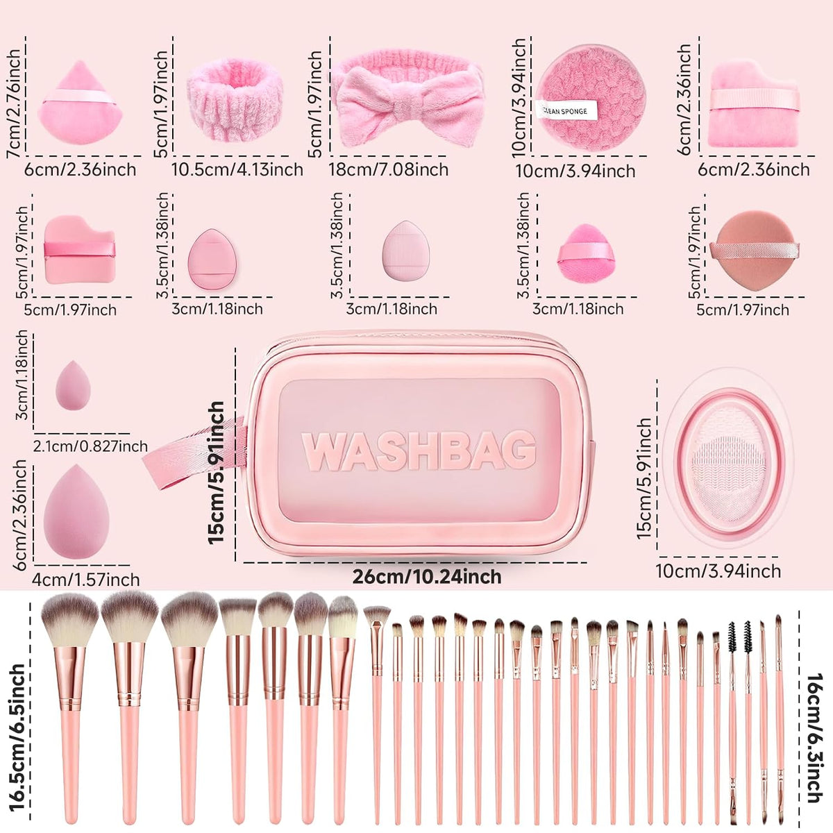 💗 70-Piece Makeup Brush & Beauty Tool Set – Complete Face, Eye & Makeup Accessory Kit