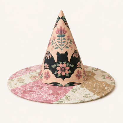 🧙‍♀️Quilted Patchwork Witch Hat – Choose Your Magical Pattern ✨