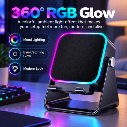 🎵 RGB Induction Speaker Phone Stand – Bluetooth 5.3, 5000mAh Battery & Ambient Light