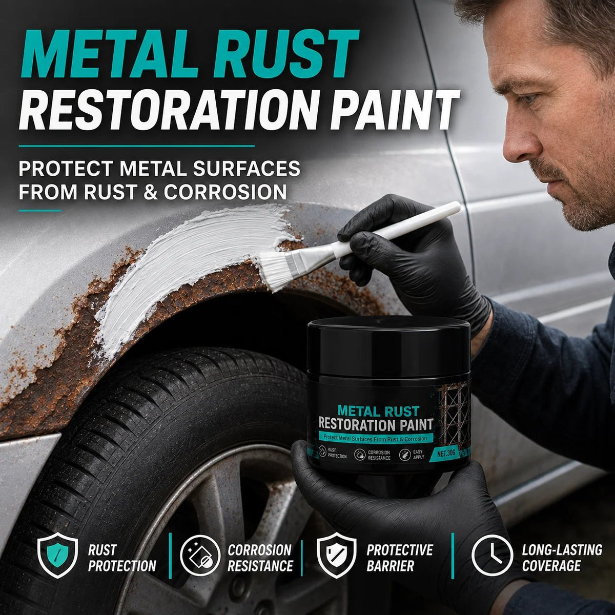 🔥Rust-Proof Repair Paste 🔥 Metal Rust Restoration Paint – Restore & Protect Rusty Metal Like New