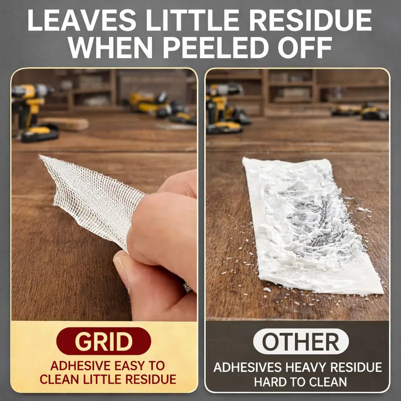 🔥 Heavy-Duty Double-Sided Grid Tape – Strong Hold , Easy Tear & Clean Removal