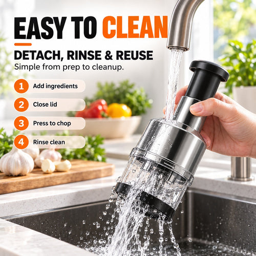 🥣Chop Garlic Faster – Press-Down Manual Food Chopper